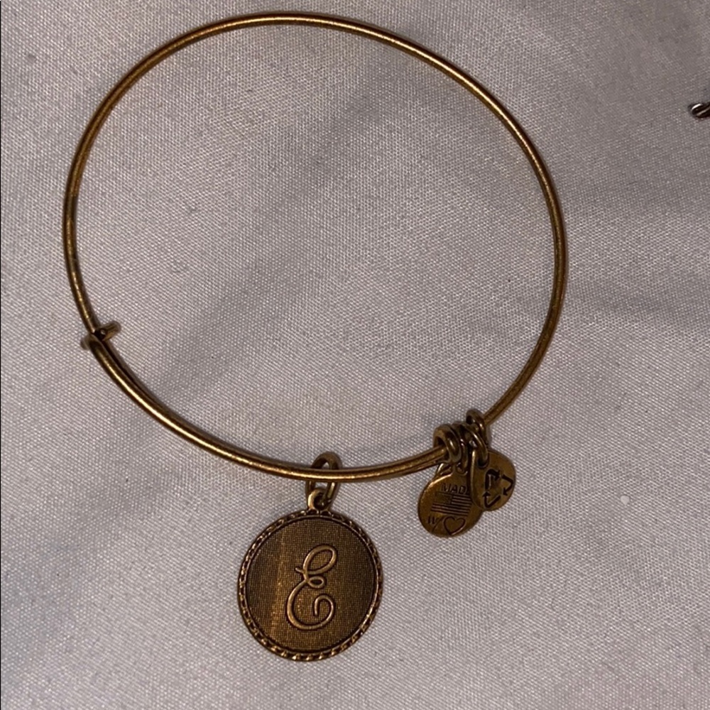 ALEX AND ANI gold Letter E bracelet